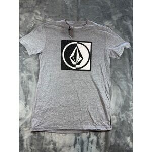 Volcom Mens Graphic T Shirt Short Sleeve Gray Logo Print Size Small